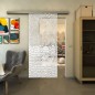 Glasschiebetür SLIM-LINE - Fineprint Modell 015 Weiss auf Klarglas