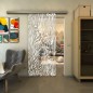 Glasschiebetür SLIM-LINE - Fineprint Modell 017 Weiss auf Klarglas