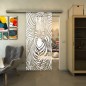 Glasschiebetür SLIM-LINE - Fineprint Modell 023 Weiss auf Klarglas