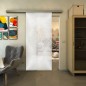 Glasschiebetür SLIM-LINE - Fineprint Modell 025 Weiss auf Klarglas