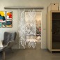 Glasschiebetür SLIM-LINE - Fineprint Modell 039 Weiss auf Klarglas