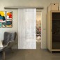 Glasschiebetür SLIM-LINE - Fineprint Modell 050 Weiss auf Klarglas