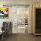 Glasschiebetür SLIM-LINE - Fineprint Modell 051 Weiss auf Klarglas