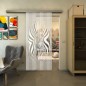 Glasschiebetür SLIM-LINE - Fineprint Modell 065 Weiss auf Klarglas
