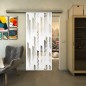 Glasschiebetür SLIM-LINE - Fineprint Modell 067 Weiss auf Klarglas