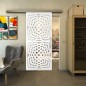 Glasschiebetür SLIM-LINE - Fineprint Modell 071 Weiss auf Klarglas