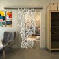 Glasschiebetür SLIM-LINE - Fineprint Modell 105 Weiss auf Klarglas