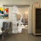 Glasschiebetür SLIM-LINE - Fineprint Modell 106 Weiss auf Klarglas