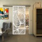 Glasschiebetür SLIM-LINE - Fineprint Modell 107 Weiss auf Klarglas