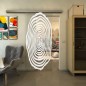 Glasschiebetür SLIM-LINE - Fineprint Modell 109 Weiss auf Klarglas