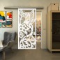 Glasschiebetür SLIM-LINE - Fineprint Modell 112 Weiss auf Klarglas Glasschiebetür SLIM-LINE - Fineprint Modell 112 Weiss auf Klarglas