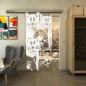 Glasschiebetür SLIM-LINE - Fineprint Modell 115 Weiss auf Klarglas Glasschiebetür SLIM-LINE - Fineprint Modell 115 Weiss auf Klarglas