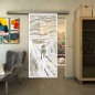 Glasschiebetür SLIM-LINE - Fineprint Modell 133 Weiss auf Klarglas Glasschiebetür SLIM-LINE - Fineprint Modell 133 Weiss auf Klarglas