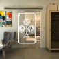Glasschiebetür SLIM-LINE - Fineprint Modell 135 Weiss auf Klarglas Glasschiebetür SLIM-LINE - Fineprint Modell 135 Weiss auf Klarglas