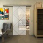 Glasschiebetür SLIM-LINE - Fineprint Modell 140 Weiss auf Klarglas