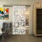 Glasschiebetür SLIM-LINE - Fineprint Modell 145 Weiss auf Klarglas
