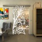Glasschiebetür SLIM-LINE - Fineprint Modell 146 Weiss auf Klarglas