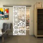 Glasschiebetür SLIM-LINE - Fineprint Modell 149 Weiss auf Klarglas