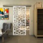 Glasschiebetür SLIM-LINE - Fineprint Modell 150 Weiss auf Klarglas