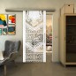 Glasschiebetür SLIM-LINE - Fineprint Modell 156 Weiss auf Klarglas