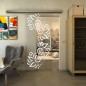Glasschiebetür SLIM-LINE - Fineprint Modell 163 Weiss auf Klarglas