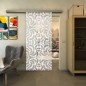 Glasschiebetür SLIM-LINE - Fineprint Modell 164 Weiss auf Klarglas
