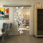 Glasschiebetür SLIM-LINE - Fineprint Modell 166 Weiss auf Klarglas