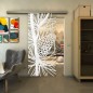 Glasschiebetür SLIM-LINE - Fineprint Modell 169 Weiss auf Klarglas