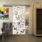 Glasschiebetür SLIM-LINE - Fineprint Modell 170 Weiss auf Klarglas