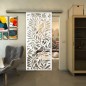 Glasschiebetür SLIM-LINE - Fineprint Modell 177 Weiss auf Klarglas