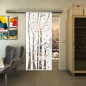 Glasschiebetür SLIM-LINE - Fineprint Modell 182 Weiss auf Klarglas