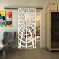 Glasschiebetür SLIM-LINE - Fineprint Modell 185 Weiss auf Klarglas