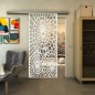 Glasschiebetür SLIM-LINE - Fineprint Modell 188 Weiss auf Klarglas