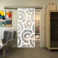 Glasschiebetür SLIM-LINE - Fineprint Modell 191 Weiss auf Klarglas