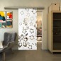 Glasschiebetür SLIM-LINE - Fineprint Modell 199 Weiss auf Klarglas
