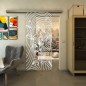 Glasschiebetür SLIM-LINE - Fineprint Modell 200 Weiss auf Klarglas