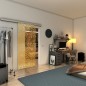 Glasschiebetür SLIM-LINE - Fineprint Modell 016 Gold auf Klarglas