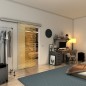 Glasschiebetür SLIM-LINE - Fineprint Modell 022 Gold auf Klarglas