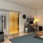 Glasschiebetür SLIM-LINE - Fineprint Modell 025 Gold auf Klarglas