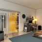 Glasschiebetür SLIM-LINE - Fineprint Modell 026 Gold auf Klarglas