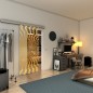 Glasschiebetür SLIM-LINE - Fineprint Modell 044 Gold auf Klarglas