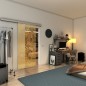 Glasschiebetür SLIM-LINE - Fineprint Modell 051 Gold auf Klarglas