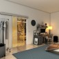 Glasschiebetür SLIM-LINE - Fineprint Modell 056 Gold auf Klarglas