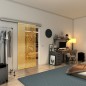 Glasschiebetür SLIM-LINE - Fineprint Modell 069 Gold auf Klarglas