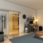 Glasschiebetür SLIM-LINE - Fineprint Modell 070 Gold auf Klarglas