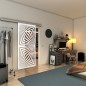Glasschiebetür SLIM-LINE - Fineprint Modell 070 Weiss auf Klarglas
