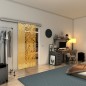 Glasschiebetür SLIM-LINE - Fineprint Modell 074 Gold auf Klarglas