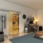 Glasschiebetür SLIM-LINE - Fineprint Modell 108 Gold auf Klarglas