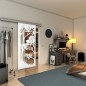 Glasschiebetür SLIM-LINE - Fineprint Modell 110 Weiss auf Klarglas