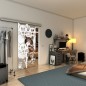 Glasschiebetür SLIM-LINE - Fineprint Modell 115 Weiss auf Klarglas Glasschiebetür SLIM-LINE - Fineprint Modell 115 Weiss auf Klarglas